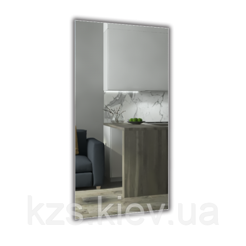 Дзеркало в алюмінієвій рамі 1200 х 600 мм., фото 1