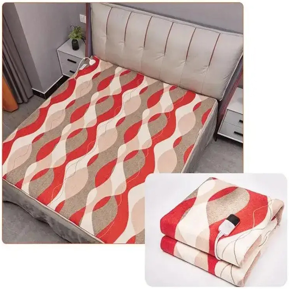 Електроковдра з пультом від мережі 150x180см, RB-2225, Хвиля / Електричне простирадло з підігрівом / Електропростирадло, фото 1