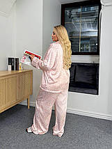 Шовкова жіноча піжама: сорочка та штани великого розміру Розміри: 48-50, 52-54, 56-58, 60-62, фото 5