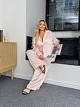 Шовкова жіноча піжама: сорочка та штани великого розміру Розміри: 48-50, 52-54, 56-58, 60-62, фото 4