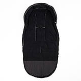 Дитячий зимовий конверт чохол на флісі з утеплювачем у візок коляску Тренд Чорний, фото 2