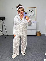 Шовкова жіноча піжама: сорочка та штани великого розміру Розміри: 48-50, 52-54, 56-58, 60-62, фото 3