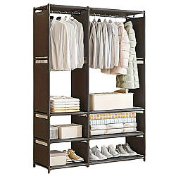 Шафа стелаж підлогова з полицями для взуття 170х36х95см / Відкрита гардеробна / Текстильна шафа / Стелаж для одягу