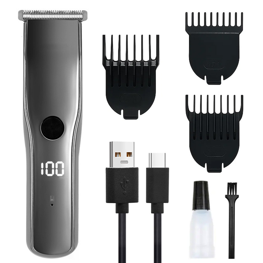 Бездротова машинка для стрижки волосся +3 насадки, SURKER SK-790 / Акумуляторний триммер для волосся та бороди, фото 1