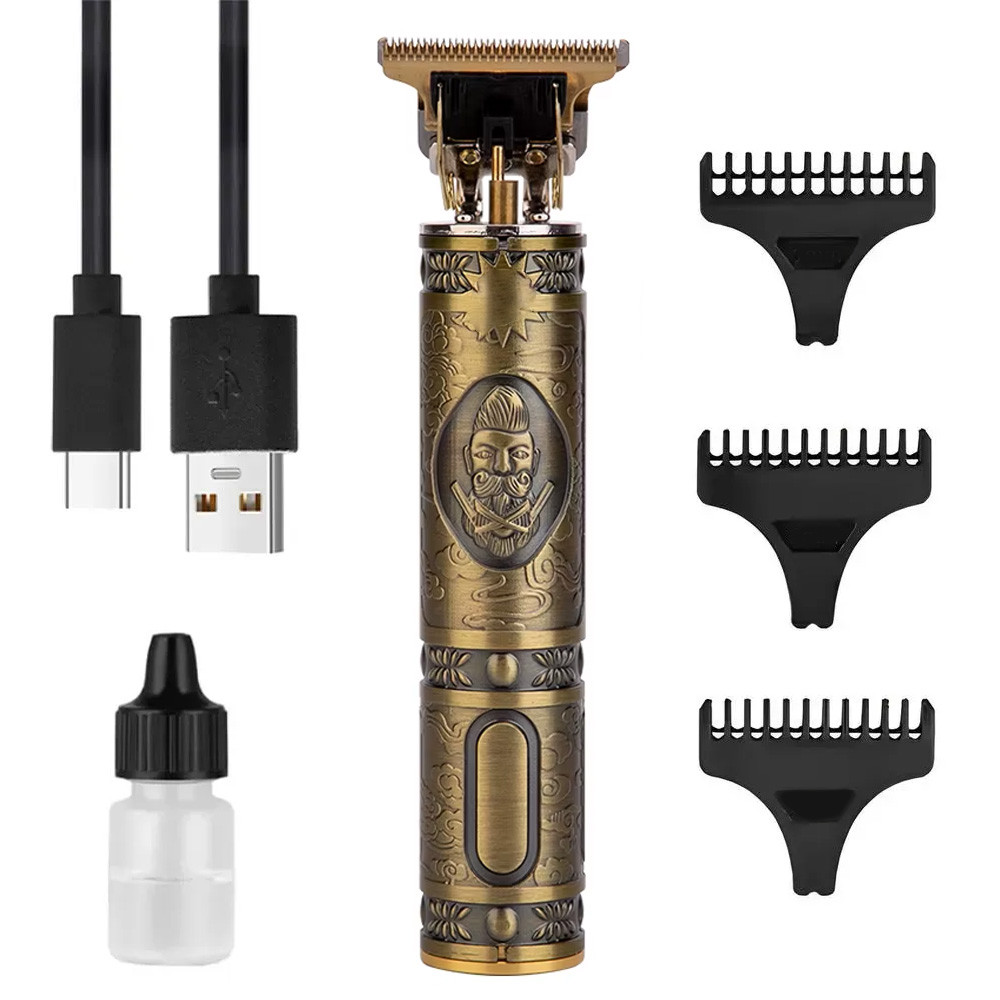 Акумуляторний тример для волосся + 3 насадки, з USB, YT08-10 / Машинка для стрижки / Тример чоловічий, фото 1