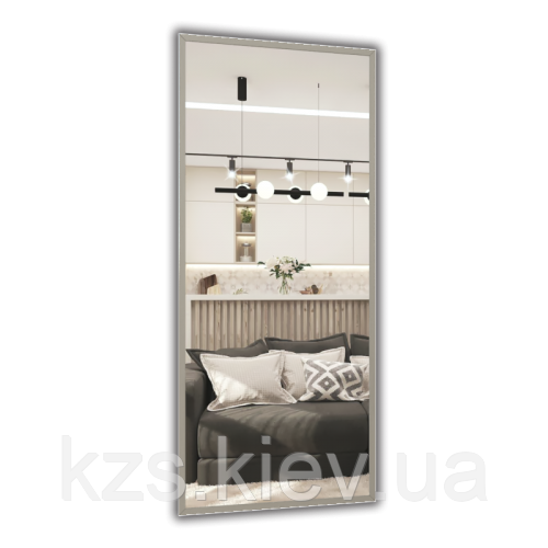 Дзеркало в алюмінієвій рамі 1400 х 600 мм., фото 1