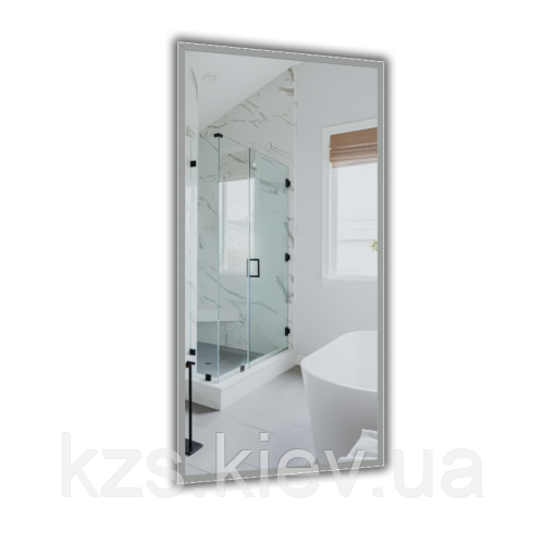 Дзеркало в алюмінієвій рамі 1200 х 600 мм., фото 1