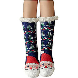 Новорічні шкарпетки вовняні розмір 39-42, довжина 39см / Високі шкарпетки жіночі / Теплі шкарпетки на зиму / Різдвяні шкарпетки