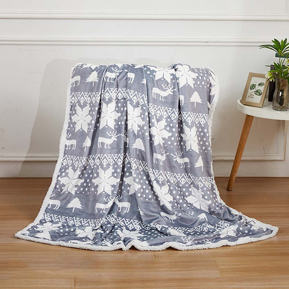 Різдвяна ковдра 135*155см F7517, сіра, фото 1