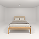 Ліжко двоспальне "Нура" з натурального дерева, фото 3