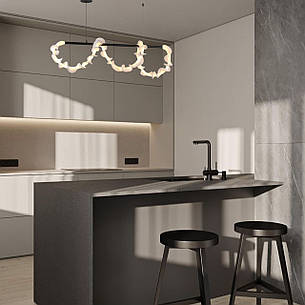 Люстра підвісна чорна довга з гнучкого каната в стилі арт деко (81-3177 (1500) BK), фото 2