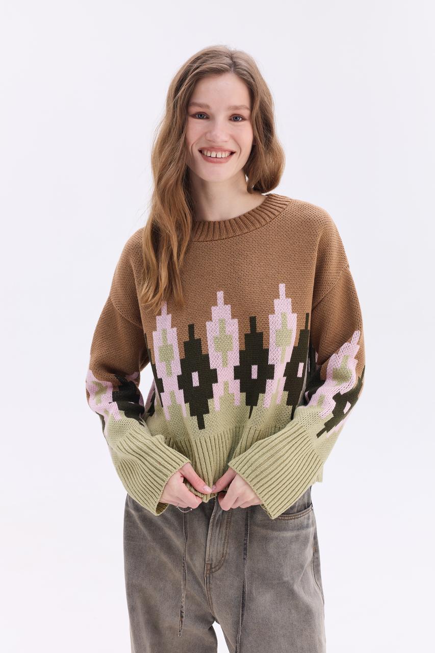 Джемпер oversize  "Аліса" (карамель, олива, хакі, рожевий)