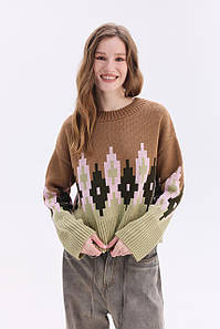 Джемпер oversize  "Аліса" (карамель, олива, хакі, рожевий)