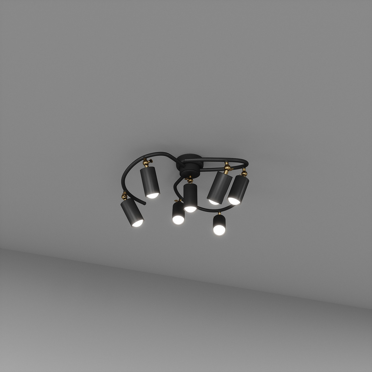 Стельовий світильник SV0047-7 BK+GD, фото 1