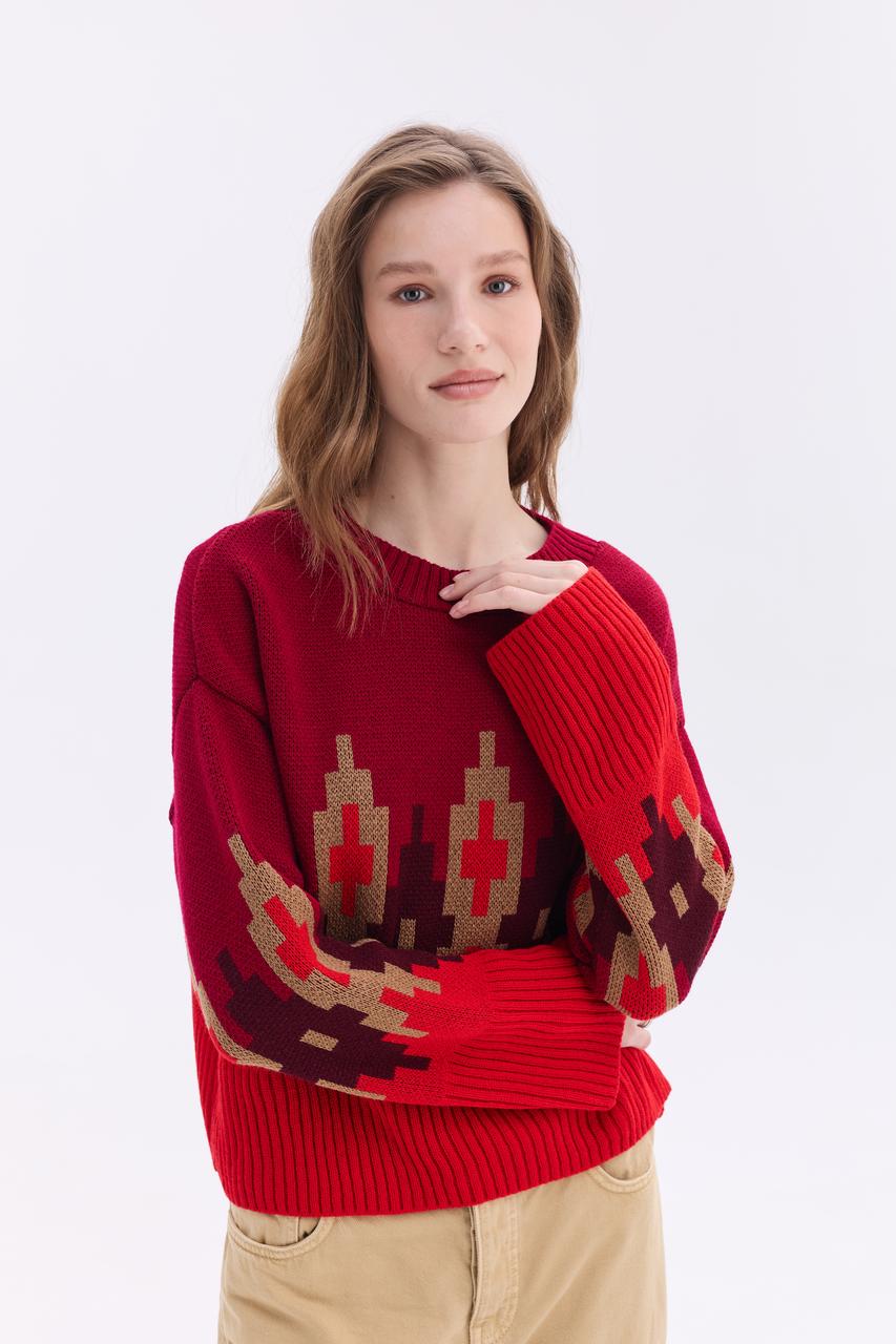 Джемпер oversize  "Аліса" (вишня, червоний, бордо, карамель)