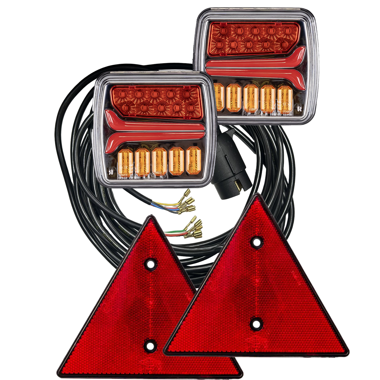 Ліхтарі на причіп задні світлодіодні KAMAR L1868 LED із кабелем 3,5 м, вилкою 7 PIN та відбивачами, фото 1