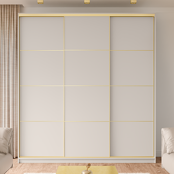 Шафа купе тридверна ALTO Gold ДСП Lines Кашемір