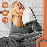 Плед двосторонній RUHHY 150x200 см темно-сірий – тепла ковдра, покривало, фото 5