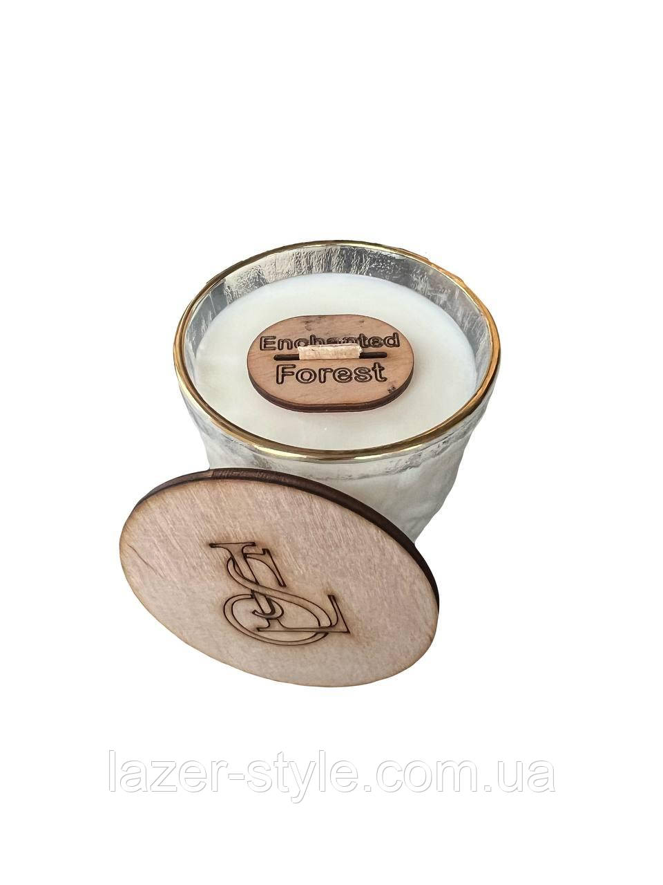 Свічка ароматична в склі з кришкою аромат "Enchanted forest", фото 1
