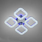 Світлодіодна люстра 50 Вт з підсвічуванням основи та пультом д/к колір каркасу хром D-S3316/4HR LED 3color, фото 2