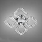 Світлодіодна люстра 50 Вт з підсвічуванням основи та пультом д/к колір каркасу хром D-S3316/4HR LED 3color, фото 4