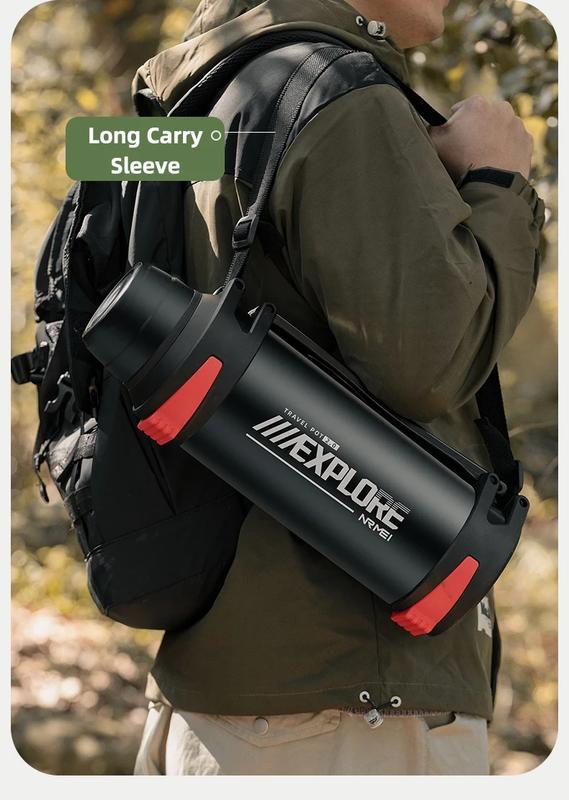 Пляшка-термос NRMEI 1500 мл з подвійною стінкою, збереження температури до 72 годин, фото 1