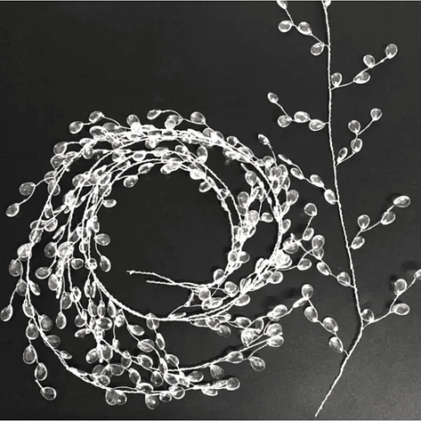 Декоративна гірлянда з акриловими кристалами для дому та святкового декору 1 м Прозорий, фото 1