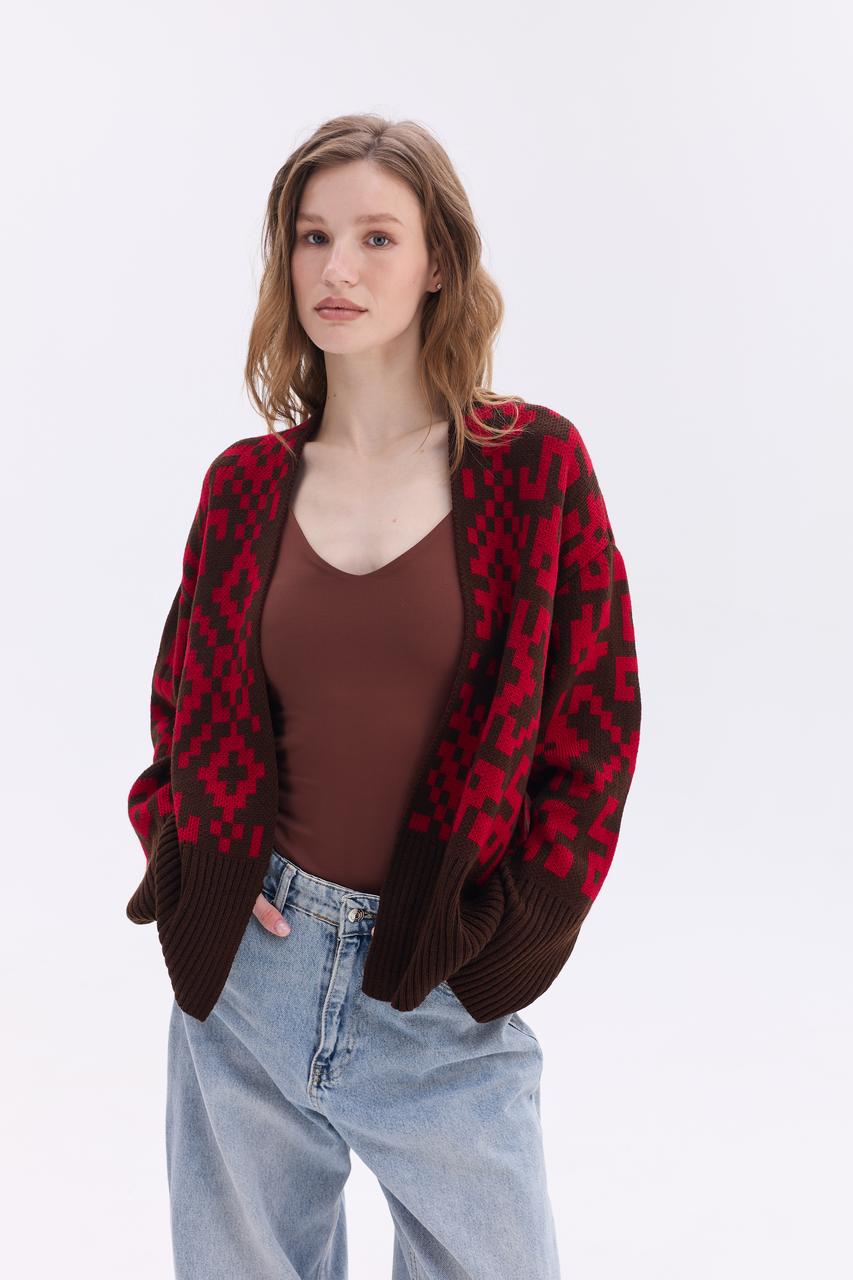 Кардиган "Лія" (шоколад, вишня)