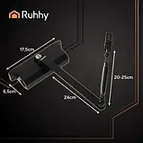 Дверний доводчик RUHHY 26782 з важелем 40–65 кг, універсальний, чорний, фото 2