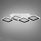 Світлодіодна люстра 60 Вт з підсвічуванням основи та пультом д/к колір каркасу чорний D-HA9271/2+2BK LED 3color, фото 2