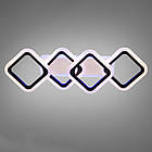 Світлодіодна люстра 60 Вт з підсвічуванням основи та пультом д/к колір каркасу чорний D-HA9271/2+2BK LED 3color, фото 5