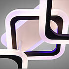 Світлодіодна люстра 60 Вт з підсвічуванням основи та пультом д/к колір каркасу чорний D-HA9271/2+2BK LED 3color, фото 4