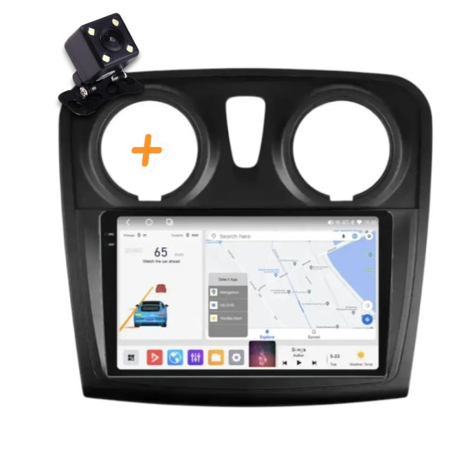 Магнітола для Dacia Sandero Renault Logan 2012-2020 (4+64 ГБ) на Android | QLED-екран, 4G, фото 1