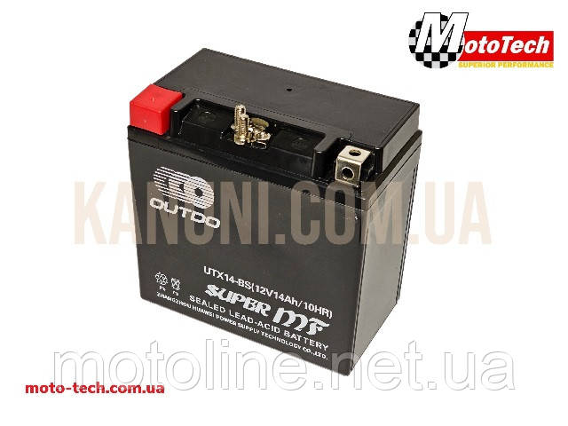 Акумулятор АКБ UTX14-BS (MF) (12V14AH) OUTDO, фото 1