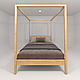 Ліжко двоспальне "Сюзанна" з балдахіном з натурального дерева, фото 3