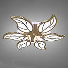 Світлодіодна люстра 105 Вт з пультом управління діммером і підсвічуванням колір каркасу золотий D-9139/6G LED 3color dimmer, фото 2