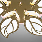 Світлодіодна люстра 105 Вт з пультом управління діммером і підсвічуванням колір каркасу золотий D-9139/6G LED 3color dimmer, фото 4