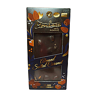 Крафтовий шоколад чорний 76% на меду з мигдалем і солоною карамеллю MonLasa 80 г