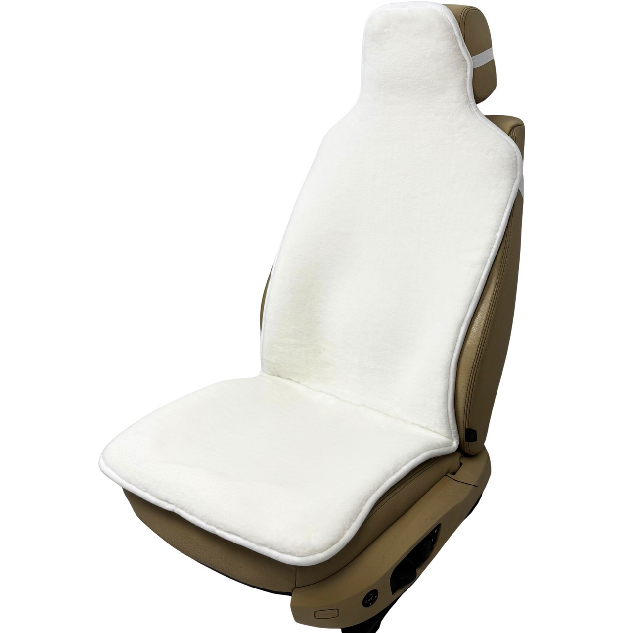 Хутряний універсальний чохол - накидка на переднє сидіння авто з овчини (Еко-хутро) білаа