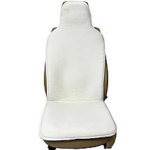 Хутряний універсальний чохол - накидка на переднє сидіння авто з овчини (Еко-хутро) білаа, фото 3