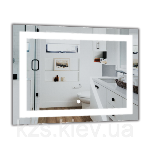 Дзеркало з LED підсвічуванням та сенсорним вимикачем 600 х 800 мм, фото 1