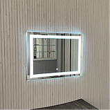 Дзеркало з LED підсвічуванням та сенсорним вимикачем 600 х 800 мм, фото 3