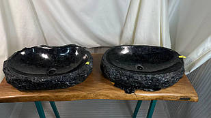 Раковина з лабрадориту 57х37х13 +/- ребриста