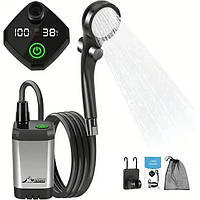 Акумуляторний портативний душ з насосом 6000 мАг, дисплеєм та заряду.Туристичний душ для кемпінгу