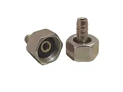 Гайка зі знімним штуцером на газовий балон із лівою різзю 21.8 мм під газовий рукав d9 мм