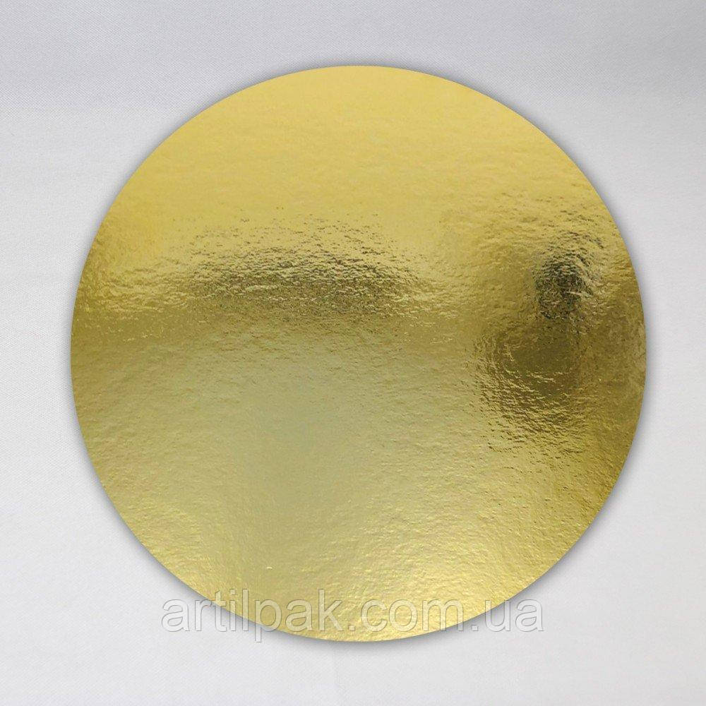 Підкладка картонна під торт і тістечко, золото срібло, Д220мм, фото 1