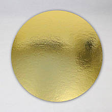 Підкладка картонна під торт і тістечко, золото срібло, Д220мм