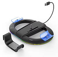 Вертикальна підставка IPEGA для PS5 Slim/Pro, багатофункціональна док-станція з RGB підсвічуванням Black