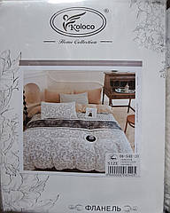 Постільна білизна фланелева, двоспальна, простирадло на резинці (ПБ85)