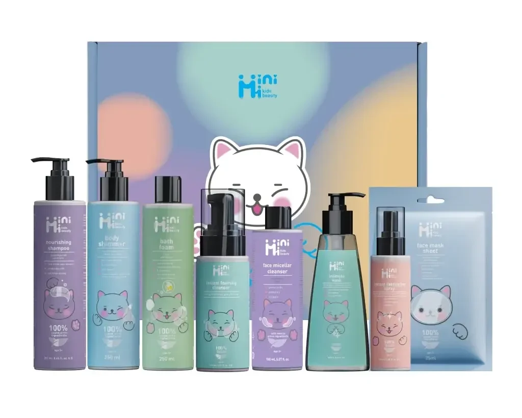 Подарунковий Beauty Box MiniMi 8 позицій Б'юті бокс дитячої доглядової косметики, фото 1